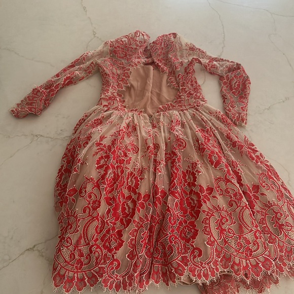Alexis Red Lace Mini Dress - Picture 4 of 6